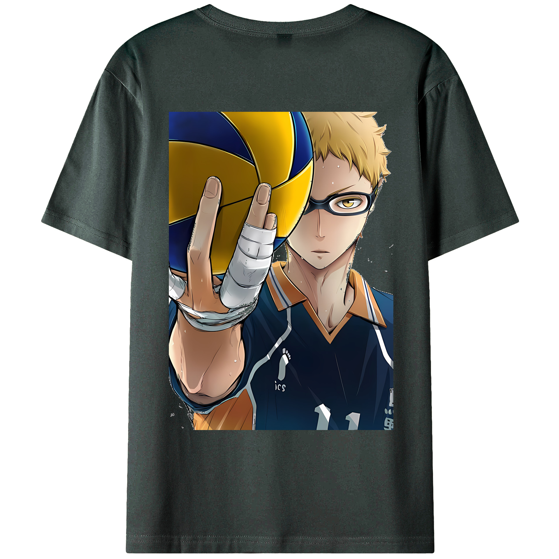 （画像用） ハイキュー!! Haikyu!! 綿100％ メンズ半袖Tシャツ（バックプリント） 通気性